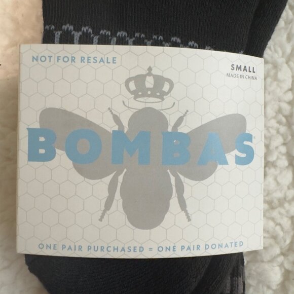 Bombas Crew socks size small black honeycomb arch support stay up antimicrobial - Picture 14 of 14